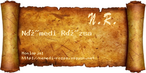 Némedi Rózsa névjegykártya